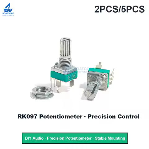 5PCS R097 RK097 Vertical Potentiometer with Bracket Precision 15mm Handle No Gear 3 Feet A/B10K 2K 5