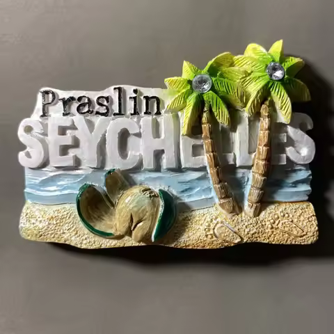 Seychelles, the second largest island, Pulan Island,magnetic refrigerator stickers, three-dimensiona