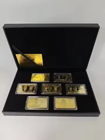 Wholesale American Gold Plated Bar USD 100 50 20 10 5 2 1 American Currency Collectible Souvenir Gif