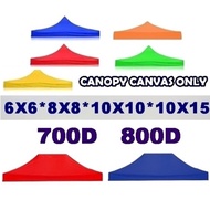 Canvas Only Canvas Canopy Kanvas Kanopi Khemah(6x6/8x8 / 10x10 / 10x15) / Kain canopy