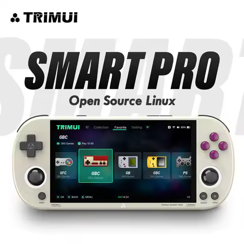 Trimui Smart Pro Handheld Game Console 4.96'' IPS Screen Linux System Joystick RGB Lighting Trimui R