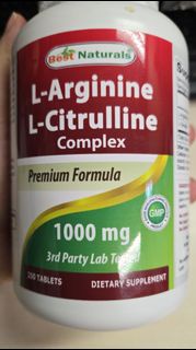 Best Naturals L-Arginine精胺酸 L-Citrulline瓜氨酸複合物 Complex 1000mg