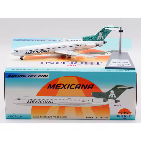 IF722MX1122 Alloy Collectible Plane Gift INFLIGHT 1:200 Mexicana Airlines Boeing B727-200 Diecast Ai