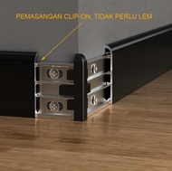 TERLARIS AKSESORIS PEMASANGAN LIST PLINT - BRAKET ALUMINIUM 4 SIZE UNTUK SKIRTING BOARD - INSTALL MU