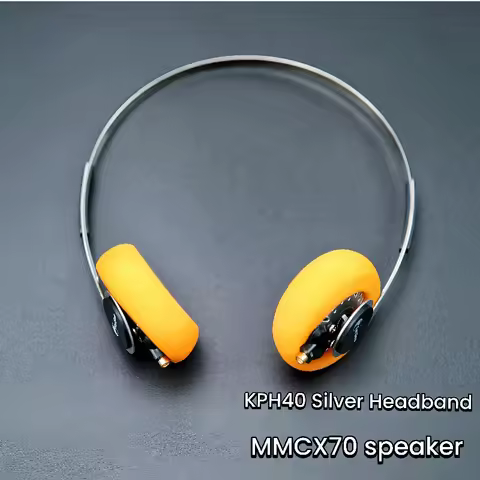 Farsoo KPH40 steel adjustable headband with clone KSC75 MMCX connector speaker driver wired and blue