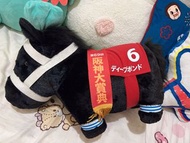 日本正版賽馬毛公仔6號黑色43cm左右（送二手Mario龜殼）