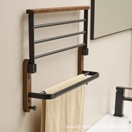 Bathroom Shelf Towel Rack Toilet High-End Bath Towel Walnut Shelf Toilet Wall Toilet Perforation-Fre