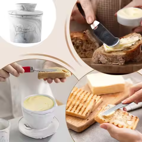 Butter Crock Butter Keeper Cheese Storage Container Butter Dish Ceramic Bell Style Butter Jar Butter