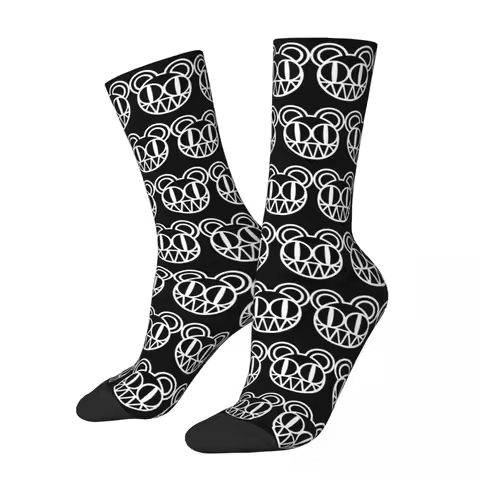 Music Radiohead Socks Men's Women's Funny Happy Rock Band Socks Crazy Spring Summer Autumn Winter So