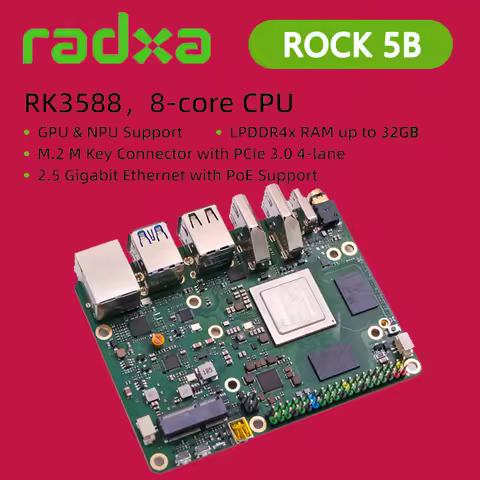 Radxa ROCK 5B RK3588 8-core CPU SBC, HDMI with 8K Output, M.2 M Key Connector with PCIe 3.0, 4/8/16/