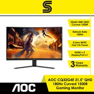 AOC CQ32G4E 31.5" QHD 180Hz Curved 1500R Gaming Monitor