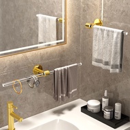 Acrylic Bathroom Towel Rack Towel Hanger Holder Wall Mounted Luxury Gold Towel Bar Bathroom Accessories