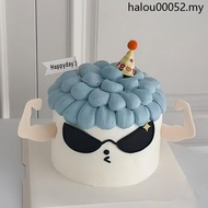 Influencer Sunglasses Cool Dog Cake Mold Muscle Glasses Fondant Cutting Mold Cake Dessert Puppy Baki