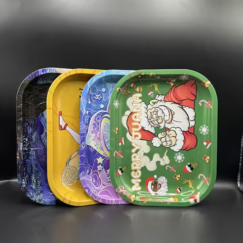 Dish Tin Storage Case Plate Small Roller Container 18*14cm Metal Tobacco Tinplate Rolling Tray Cigar