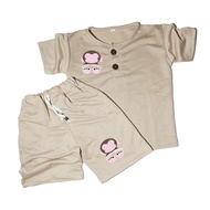 Baju Anak Stelan Kiano Termurah Gambar Monkey Usia 1-5 Tahun One set