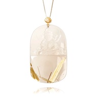 【正佳珠寶】金鈦晶 超頂級巧雕寶瓶觀音 31.2g 金鈦晶吊墜