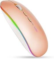 Uineer Bluetooth Mouse, Rechargeable Bluetooth (BT 5.1+2.4G) Wireless Mouse, Silent Computer Mice fo