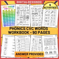 PDF Phonics CVC Words English Worksheet long vowel kids activities for preschool primary kindergarte
