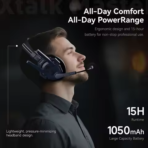 SYNCO Dual-ear 2.4G Wireless Intercom System Xtalk Master Master Free Comunication Headset for Broad