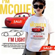 2026【220G 100%Cotton】NELLY COD McQueen Kids T-shirt Loose Round Neck Short,Lightning Outfit for 3-14