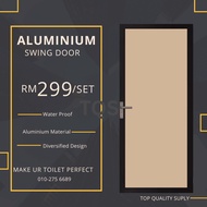 (Customise Size Available )- Vitally Toilet Swing Door - (Aluminium)