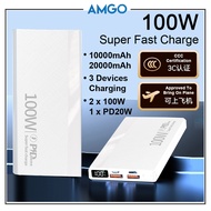AMGO 3C Certified 3C Certification Powerbank 100W Fast Charging Power Bank CCC Powerbank 3C Quick Ch