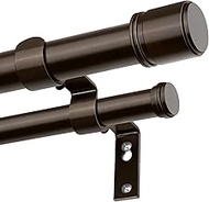 Double Curtain Rod 66 to 120 Inch, HOTOZON 1 Inch Heavy Duty Double Curtain Rods for Windows 54 to 1