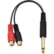 Poyiccot RCA to 1/4 inch Adapter, RCA Female to 6.35mm TS Mono Male Converter, RCA Y Splitter Adapte