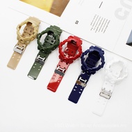 Glossy Watch Case Shell & Strap Replacement Set For GA-700SK GA710 GA735 Black Gold Samurai 5522 Mod