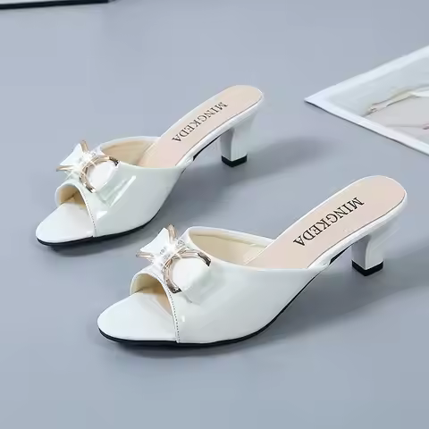 Women Classic Beige High Quality Slip on Heel Pumps Lady Casual Spring & Summer Comfort Heel Shoes Z