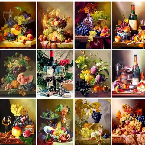 GATYZTORY Oil Painting By Numbers Fruit Acrylic Painting Modern Pictures Coloring Paint By Numbers H