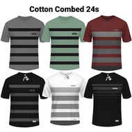 Men's Striped T-Shirt M - 9XL Cotton Combed 24s 200g Jumbo T-Shirt (R02) oversized t shirt man