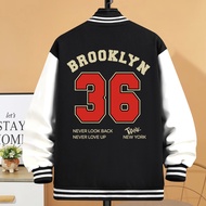 Brooklyn 36 New York เครื่องแบบเบสบอลผู้หญิงตัวอักษรแนวสตรีทเสื้อโค้ทขนแกะแฟชั่นเสื้อแจ็คเก็ต S-5Xl ขนาดใหญ่เสื้อผ้าลำลอง