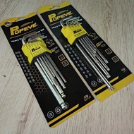 L-WRENCHPOPEYE 2 SET L-WRENCH 9PCSBINTANG + 9PCS BALPOIN L-WRENCH WORKSHOP TOOL/ TOOL/