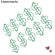 LIMERENCIA 100 Pcs Dollar Shape Paper Clips, Dollar Shaped Green Metal Paper Clips, Novelty Plastic-