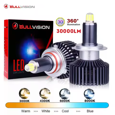 H7 LED Canbus 30000LM HB3 9005 HB4 9006 H11 H1 D2 Led Headlights Bulbs 9012 HIR2 8sides 90W high pow