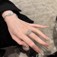 Star Palace ins Light Luxury Hot-selling Ring Index Finger Ring Open Female Niche 925 Sterling Silve