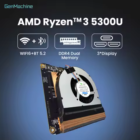 GenMachine Motherboard Board AMD Ryzen 3 5300U CPU+Motherboard Kit Radiator Fan Support Memoria Ram 