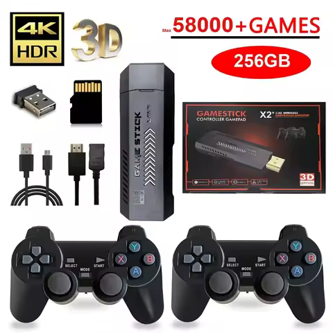 X2 Plus 256G 50000 Game GD10 Pro 4K Game Player 3D HD Retro Video Game Console Wireless Controller T