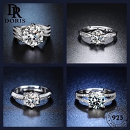DORIS JEWELRY Perempuan Adjustable Cincin Silver Ring Moissanite Original 925 Women Diamond Fashion M137