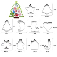 6/10 Pcs Christmas Theme Cookie Molds Stainless Steel Cookie Cutter Bell Cookie Cutter Baking Tools