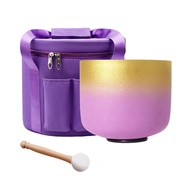 Hye-eun 8inch Gold Pink Crystal Singingbowl 440hz/432hzz/528hz With FreeMallet For Yoga Sound Healin
