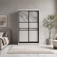 Economic 3.5 x 6 feet Sliding Wardrobe with Anti-Jump Roller