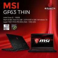 Laptop Gaming MSI GF63 Thin 10SC-264 Core i5 10200 Gtx 1650 4Gb Garans