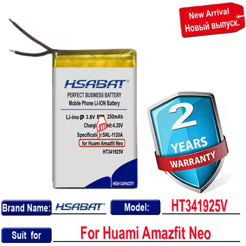 HSABAT HT341925V 250mAh Battery for Huami Amazfit Neo Smart Watch Batteries