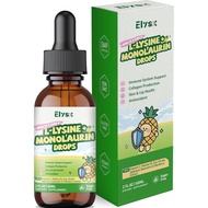 L-lysine Monolaurin Liquid Drops, Lysine 1000mg Supplement for Kids & Adults, with Vitamin C & D3, Z
