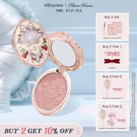 Flower Knows Strawberry Rococo Series Embossed Blush 5g Blush Powder