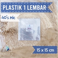 Plastik Kue Basah 15x15 cm 40 s Micron - Plastik Lembaran - Plastik One Sheet Isi 100 lembar Plastik