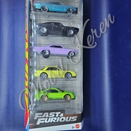 Diecast Hot Wheels Gift Pack 5 Fast & Furious 70 Dodge Charger RT Porsche 911 GT3 RS Nissan Silvia (