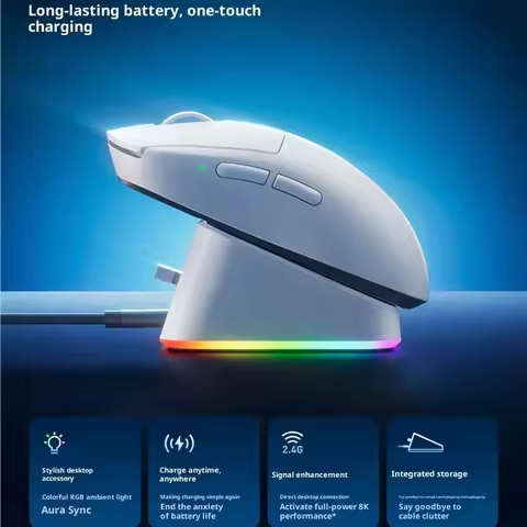 MCHOSE A7 V2 Pro+ / Ultra+ Tri Mode 2.4G BT Wireless Gaming Mouse PAW3950 TI 42000DPI 8K With Chargi